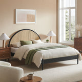 Odette Black Queen Arched Rattan Cane Platform Bed - Ornate Home