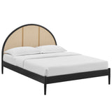 Odette Black Queen Arched Rattan Cane Platform Bed - Ornate Home
