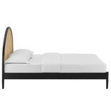Odette Black Queen Arched Rattan Cane Platform Bed - Ornate Home