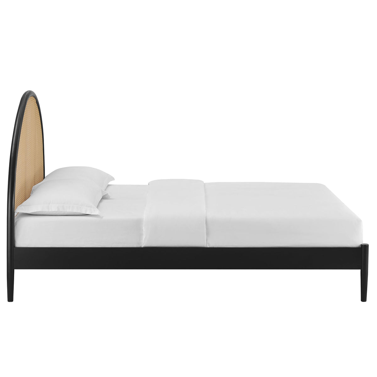 Odette Black Queen Arched Rattan Cane Platform Bed - Ornate Home
