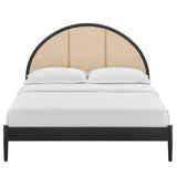 Odette Black Queen Arched Rattan Cane Platform Bed - Ornate Home