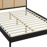 Odette Black Queen Arched Rattan Cane Platform Bed - Ornate Home