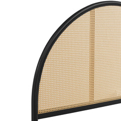 Odette Black Queen Arched Rattan Cane Platform Bed - Ornate Home