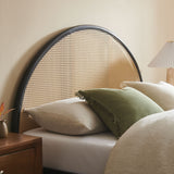 Odette Black Queen Arched Rattan Cane Platform Bed - Ornate Home