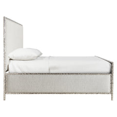 Odette Grey Fabric Panel King Bed - Ornate Home