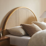 Odette Oak Queen Arched Rattan Cane Platform Bed - Ornate Home