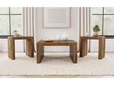 Odilia Auburn 3-piece Solid Wood Coffee and End Table Set - Ornate Home