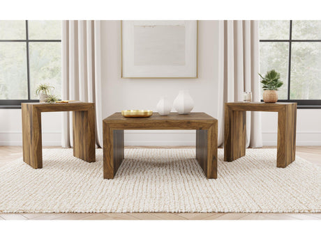 Odilia Auburn 3-piece Solid Wood Coffee and End Table Set - Ornate Home