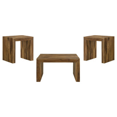 Odilia Auburn 3-piece Solid Wood Coffee and End Table Set - Ornate Home
