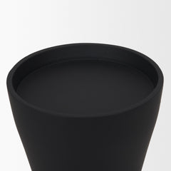 Odilia Matte Black Large Smooth Metal Geometric Pillar Candle Holder