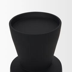 Odilia Matte Black Large Smooth Metal Geometric Pillar Candle Holder