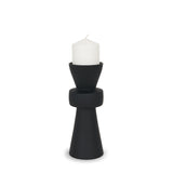 Odilia Matte Black Small Smooth Metal Geometric Pillar Candle Holder
