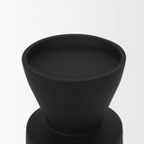Odilia Matte Black Small Smooth Metal Geometric Pillar Candle Holder
