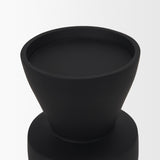 Odilia Matte Black Small Smooth Metal Geometric Pillar Candle Holder