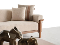 Odin Cream 4-pieces (4 Seater Sofa & 3 Seater Sofa & 2 Chair) Living Room Set - Ornate Home