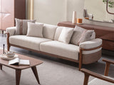 Odin Cream 4-pieces (4 Seater Sofa & 3 Seater Sofa & 2 Chair) Living Room Set