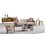 Odin Cream 4-pieces (4 Seater Sofa & 3 Seater Sofa & 2 Chair) Living Room Set