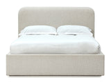 Off-White Upholstered Full Platform Bed in Ricotta Boucle - Ornate Home