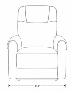 Ogden White Fabric Dual Power Reclining Chair - Ornate Home