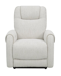 Ogden White Fabric Dual Power Reclining Chair - Ornate Home