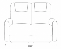 Ogden White Fabric Dual Power Reclining Loveseat - Ornate Home