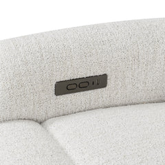 Ogden White Fabric Dual Power Reclining Loveseat - Ornate Home