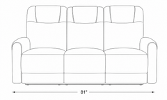 Ogden White Fabric Dual Power Reclining Sofa with Drop-Down Table - Ornate Home