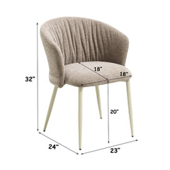 Ogin Dark Beige/Natual Arm Chair (Set of 2) - Ornate Home