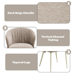 Ogin Dark Beige/Natual Arm Chair (Set of 2) - Ornate Home