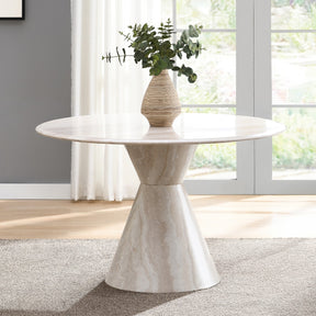 Ogin Dark Beige/Natural Round Dining Table - Ornate Home