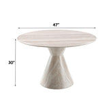 Ogin Dark Beige/Natural Round Dining Table - Ornate Home