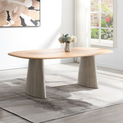 Ogin Gray Travertine Dining Table - Ornate Home