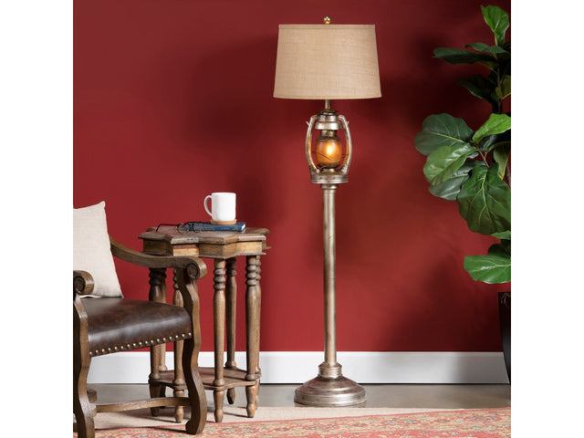 Oil Lantern Grey/Bronze Floor Lamp - Ornate Home