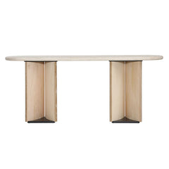 Oja Natural Wash/Cream Console Table - Ornate Home