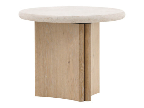 Oja Natural Wash/Cream Side Table - Ornate Home