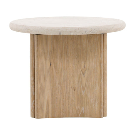 Oja Natural Wash/Cream Side Table - Ornate Home