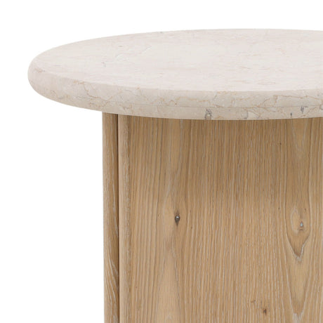 Oja Natural Wash/Cream Side Table - Ornate Home