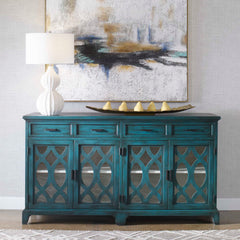 Oksana Green Wooden Credenza - Ornate Home