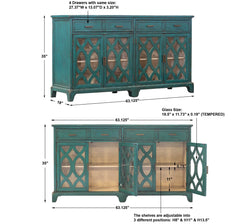 Oksana Green Wooden Credenza - Ornate Home