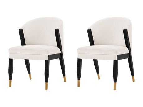 Ola Dining Chair in Cream (set of 2) - Ornate Home