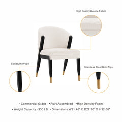 Ola Dining Chair in Cream (set of 2) - Ornate Home