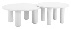 Ola White Coffee Table Set (2-Piece) - Ornate Home
