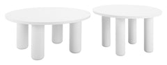 Ola White Coffee Table Set (2-Piece) - Ornate Home