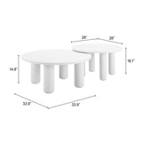 Ola White Coffee Table Set (2-Piece) - Ornate Home