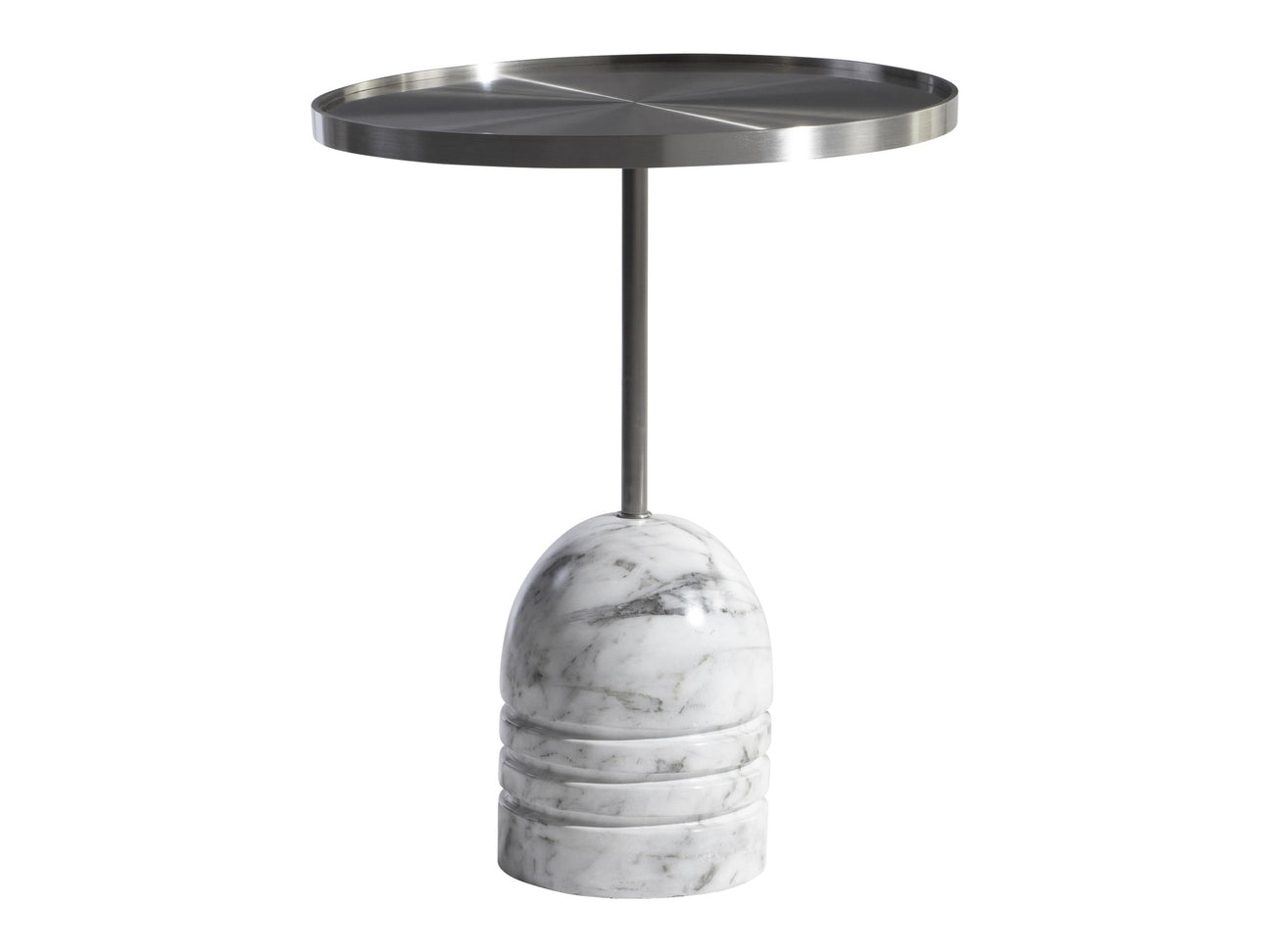 Olan Brushed Stainless Steel/Catia Black Accent Table - Ornate Home
