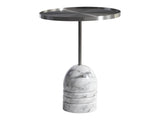 Olan Brushed Stainless Steel/Catia Black Accent Table - Ornate Home