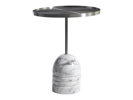 Olan Brushed Stainless Steel/Catia Black Accent Table - Ornate Home