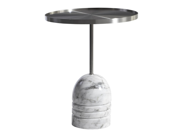 Olan Brushed Stainless Steel/Catia Black Accent Table - Ornate Home