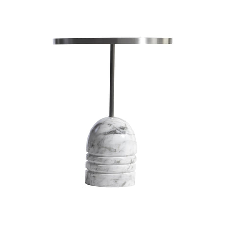 Olan Brushed Stainless Steel/Catia Black Accent Table - Ornate Home