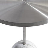 Olan Brushed Stainless Steel/Catia Black Accent Table - Ornate Home